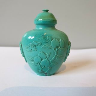 8 Antique Chinese Carved Turquoise Snuff Bottle