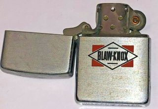 Vintage 1953 - 54 Zippo Lighter Advertising Blaw - Knox Pennsylvania