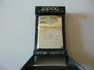 Zippo Harley Davidson Flstf Fat Boy Rare Lighter Polish.  Chrome 1996 K Xii Great
