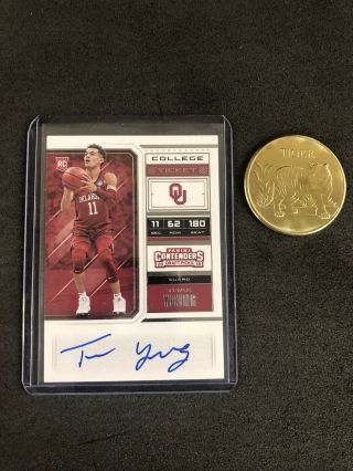 2018 Panini Contenders Draft Ticket Trae Young Rookie Rc Auto Hawks