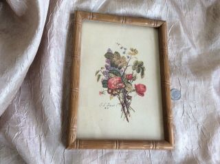 Vintage J L Prevost Floral 1930s - 40s Botanical Flower Art Print Framed