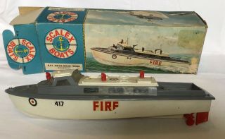 Vintage Tri - Ang,  60’s,  Boxed Scalex Boats R.  A.  F.  Air/sea Rescue Tender,  Plastic.
