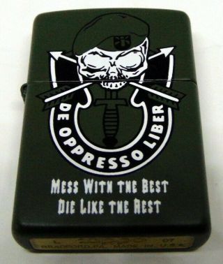 Zippo Lighter Special Forces Death Head Mess With The Best Die Like The Rest