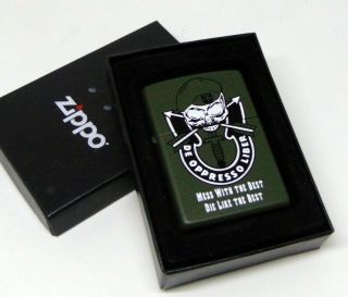 ZIPPO LIGHTER SPECIAL FORCES DEATH HEAD MESS WITH THE BEST DIE LIKE THE REST 3