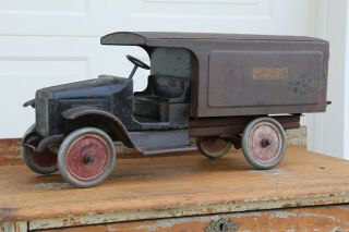 Vintage Buddy L Express Line Delivery Truck Pressed Steel Antique Toy 1920s 2