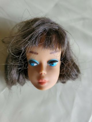 Vintage Mattel 1958 Barbie Doll American Girl Side Part Style Brunette Head Only