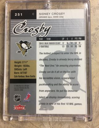 sidney crosby rookie card Ultra Fleer 2