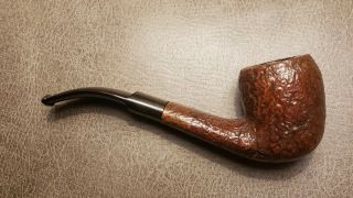 Vintage Rusticated Bent Billiard Tobacco Smoking Pipe.  Made In Italy.