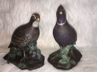 Vintage Holland Mold Quail Ceramic Figurine Pheasant Bird 7 " × 8”