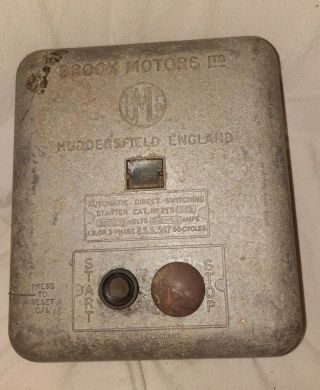 Brook Motors Ltd Industrial Machine Vintage Start Stop Switch For Deco Or Spares