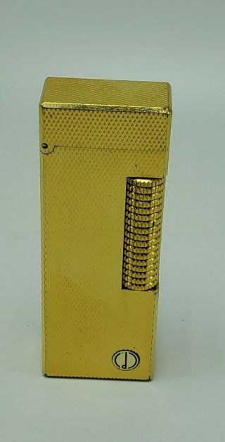 Vintage Dunhill Rollalite Gold Pocket Lighter Rectangle Swiss Made