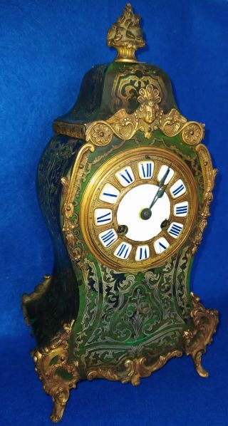 French Louis XV Style Boulle Mantel Clock 2