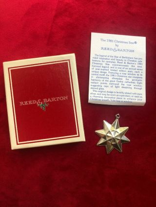 Vintage 1981 Reed Barton Silverplate Christmas Star Ornament Pendant Box