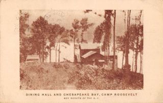 Washington Dc Camp Roosevelt Boy Scouts Dining Hall Vintage Postcard Aa19476