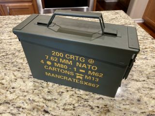 Mancrates Ammo Can Cigar Humidor - 7.  62mm Ammunition Box With Deluxe Cedar Kit