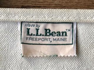 Vintage LL Bean Canvas Log Firewood Carrier With Leather Handles - Made In Maine 3