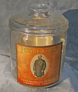 Vintage/rare Antique Prince Albert Tobacco Glass Jar 1910