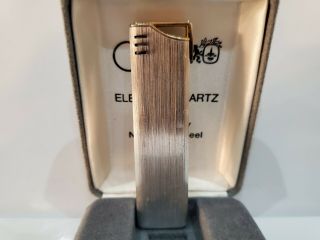 Vintage Colibri Silver & Gold Tone Lighter / Box