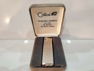 Vintage COLIBRI SILVER & GOLD Tone Lighter / BOX 3