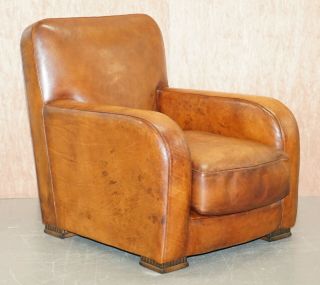 Lovely Tetrad Totnes Eco Hand Dyed Brown Leather Feather Filled Cushion Armchair
