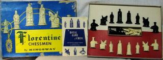 1947 VINTAGE CHESS SET in FLORENTINE STYLE by KINGSWAY 2