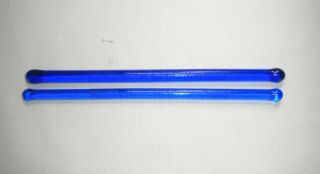 2 Vintage Cobalt Blue Glass Swizzle Sticks,  Emerson Hotel,  Baltimore,  Md,  1930 