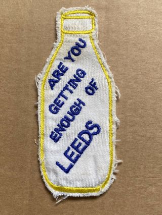 Vintage Leeds United Are You Getting Enough Of Leeds Milk Bottle Sew On Patch