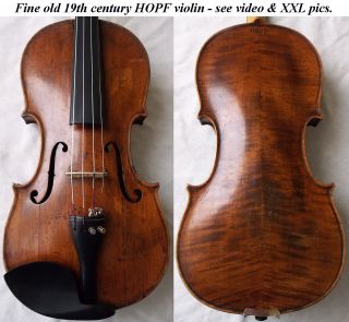 Old German 19th C Hopf Violin - Video - Antique Master バイオリン Rare скрипка 149