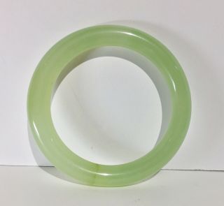 Vintage Translucent Icy Apple Green Jadeite Bangle Bracelet Natural A - Grade Jade
