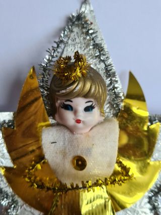 Vintage 1960 ' s Fairy Angel / Star Christmas Tree Topper Decoration 2