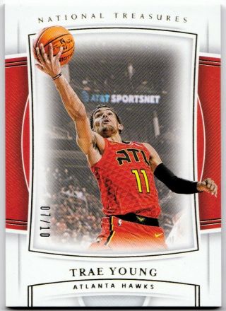 2019 - 20 National Treasures Gold Trae Young Ssp /10 - Hawks