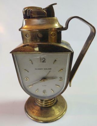 1949 Evans Table Lighter & Phinney - Walker Alarm Clock Combination