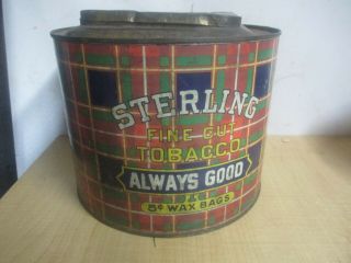 Vintage Advertising Sterling Tobacco Tin Great Graphics Estate Find