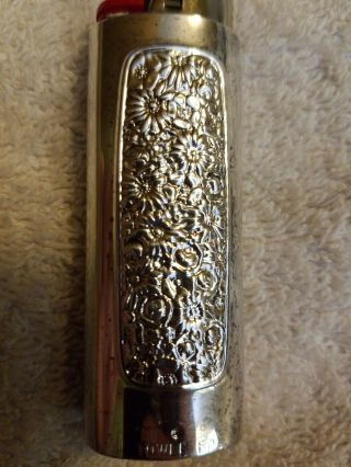 Vtg Towle Ep Silver Floral Western Cover Case Old Lighter Holder Ornate Fits Bic