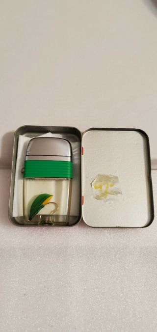 Vintage Scripto Vu Lighter: Green Fish Fly With Green Band And Case