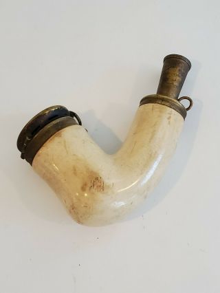 Antique 18th Century Meerschaum And Brass Pipe Collect Or Resell