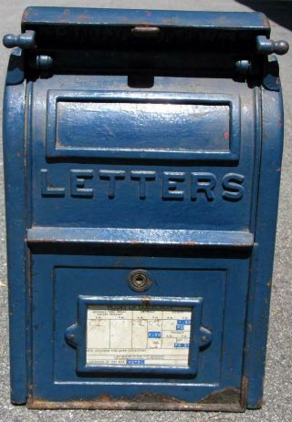 Antique Heavy Cast Iron U.  S Post Office.  Postal Mail Box Shunk Mfg.  Bucyrus Ohio