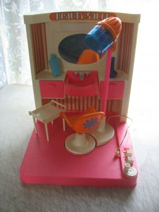 Vintage Sears Barbie Beauty Salon Set Mirror,  Swivel Chair,  Hair Dryer,  Access