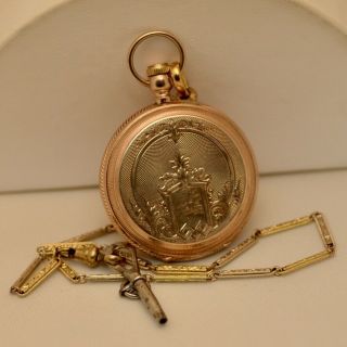 Antique 1873 Waltham 14k Gold Pocket Watch,  W.  M.  Ellery,  8s,  7 Jewel,  Key Wind