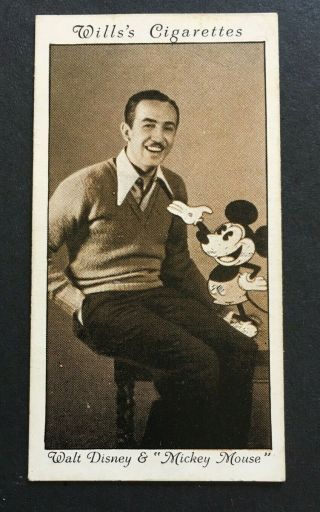 Walt Disney & Mickey Mouse : Wills Cinema Stars (3) 24 1931 Cond Vg