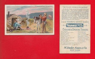 1888 Duke - N105 Cowboy Scenes - The Dug - Out Ex,