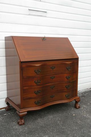 Ball And Claw Feet Serpentine Front Secretary Desk With Drawers By Maddox 1454