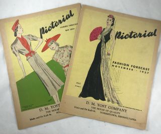 1930s Vintage Sewing Pattern Leaflets Two Pictorial Fashion Forecast