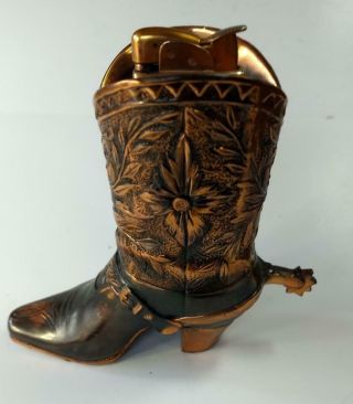 1950’s Figural & Detailed Evans Table Lighter - Cowboy Boot With Spur -