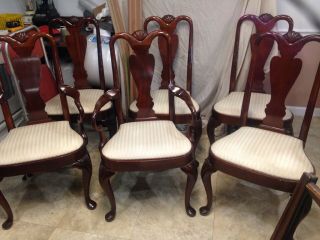 Set Of 6 Hickory Chair Co.  James River Queen Anne Mahogany Dining Room Chairs