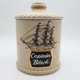 Captain Black Tobacco Jar Rare Vintage 7 " Ceramarte Special Edition Advertising