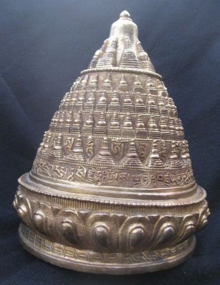 Antique Master Quality Handmade Copper Tibet Tsa Tsa Stupa Chorten,  Nepal