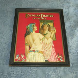 Antique Framed Egyptian Deities Cigarettes Advertising Print,  S.  Anargyros,  1908