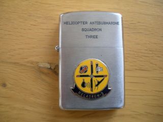 Rare Vintage Vulcan Military Lighter Helicopter Antisubmarine Squadron 3