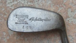 Antique Vintage Spalding Kro Flite 16 Iron Hickory Wood Shaft Golf Club